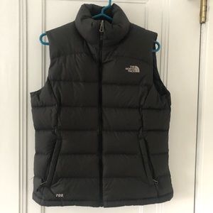 North Face goose down fill black vest sz M